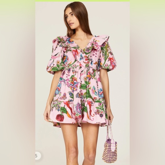 Banjanan Scorpio Tropical Pink Dress- Medium - Picture 2 of 10